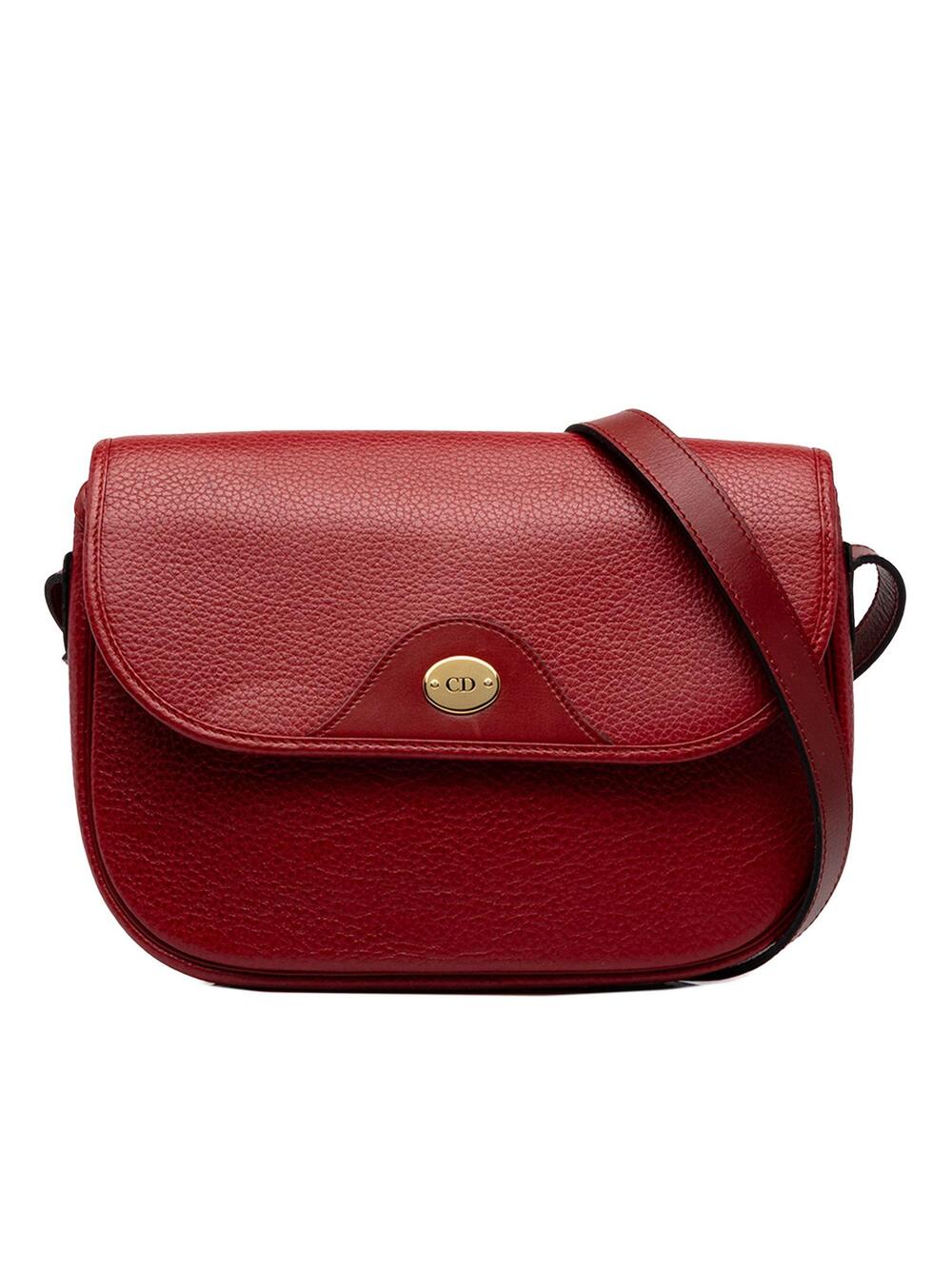 Dior Leather Shoulder Bag Pre-Loved Red #350318D42B